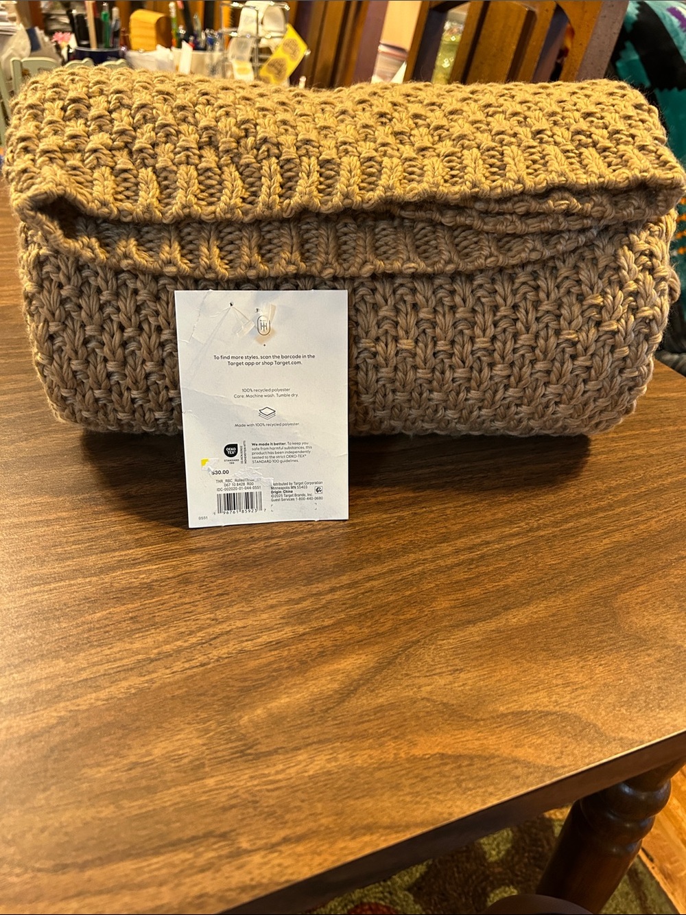 Threshold Chunky Knit Throw Blanket - Camel Tan